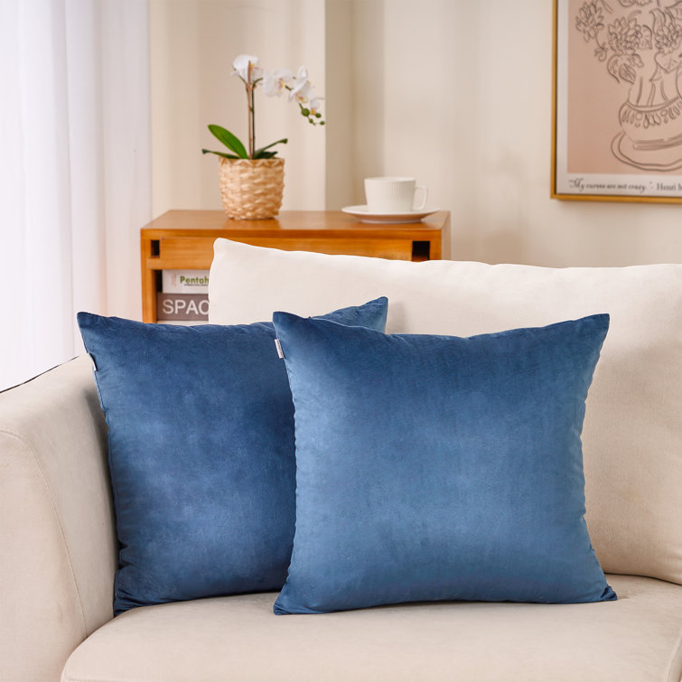 Dark blue best sale velvet pillow